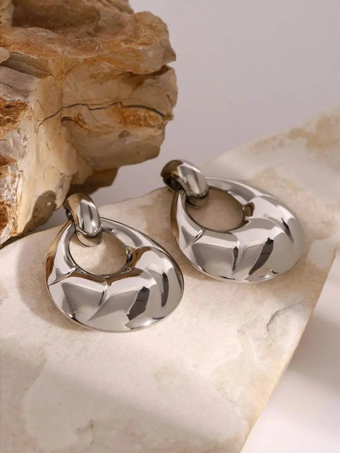 Stainless Steel Teardrop Shape Earrings - Bona Fide Fashion