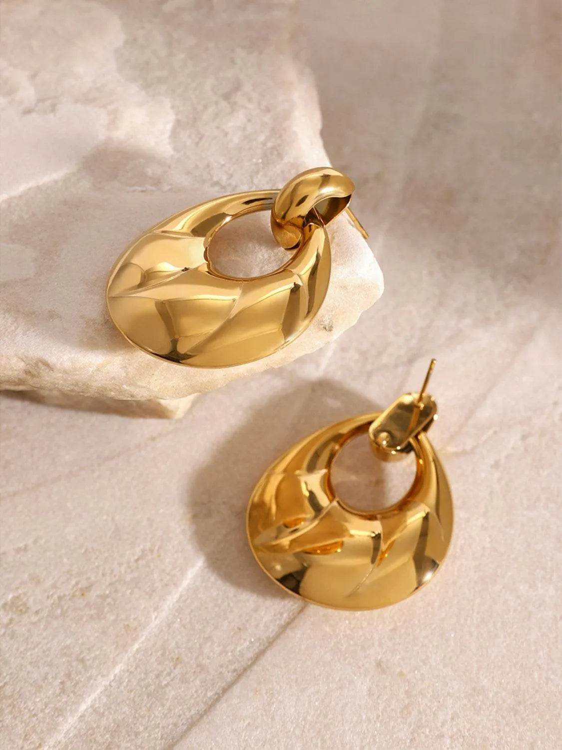 Stainless Steel Teardrop Shape Earrings - Bona Fide Fashion