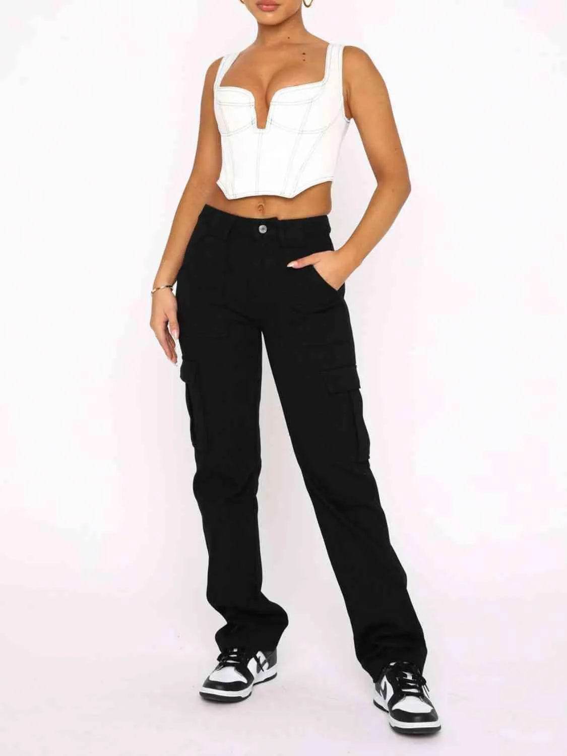Straight Leg Cargo Pants - Bona Fide Fashion