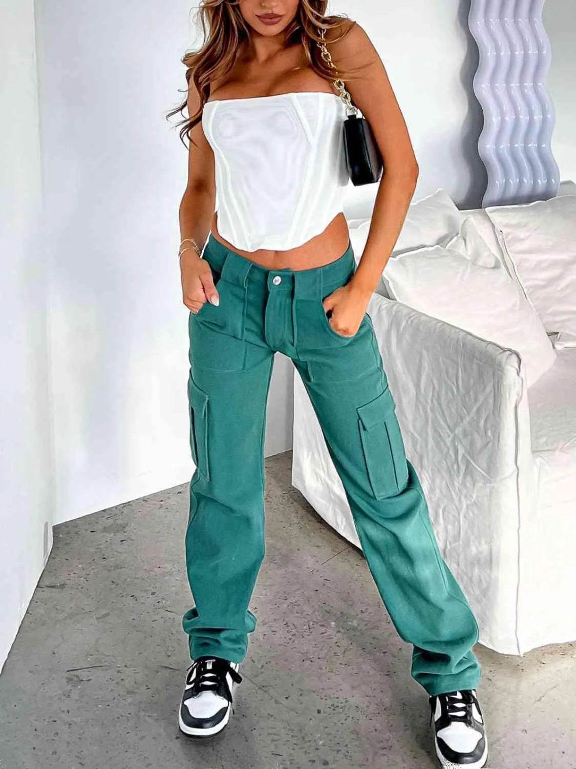 Straight Leg Cargo Pants - Bona Fide Fashion