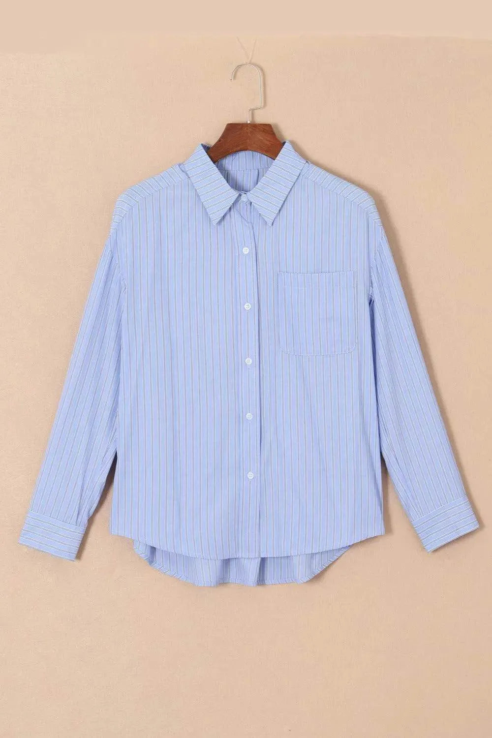 Striped Button Up Long Sleeve Shirt - Bona Fide Fashion