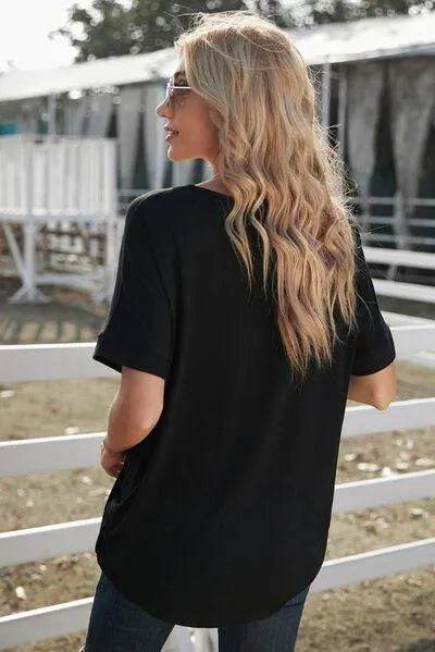 Surplice Half Sleeve T-Shirt - Bona Fide Fashion