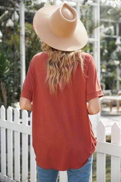 Surplice Half Sleeve T-Shirt - Bona Fide Fashion