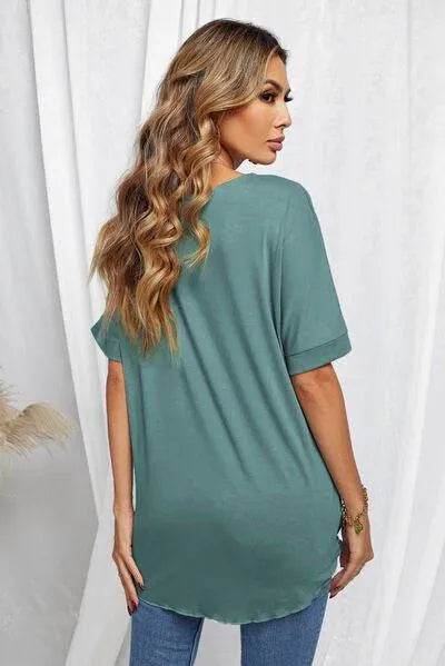 Surplice Half Sleeve T-Shirt - Bona Fide Fashion