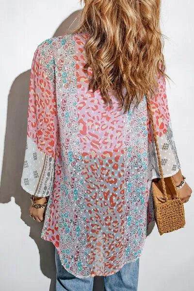 Swiss Dot Printed Open Front Cover Up - Bona Fide Fashion