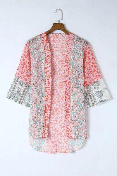 Swiss Dot Printed Open Front Cover Up - Bona Fide Fashion