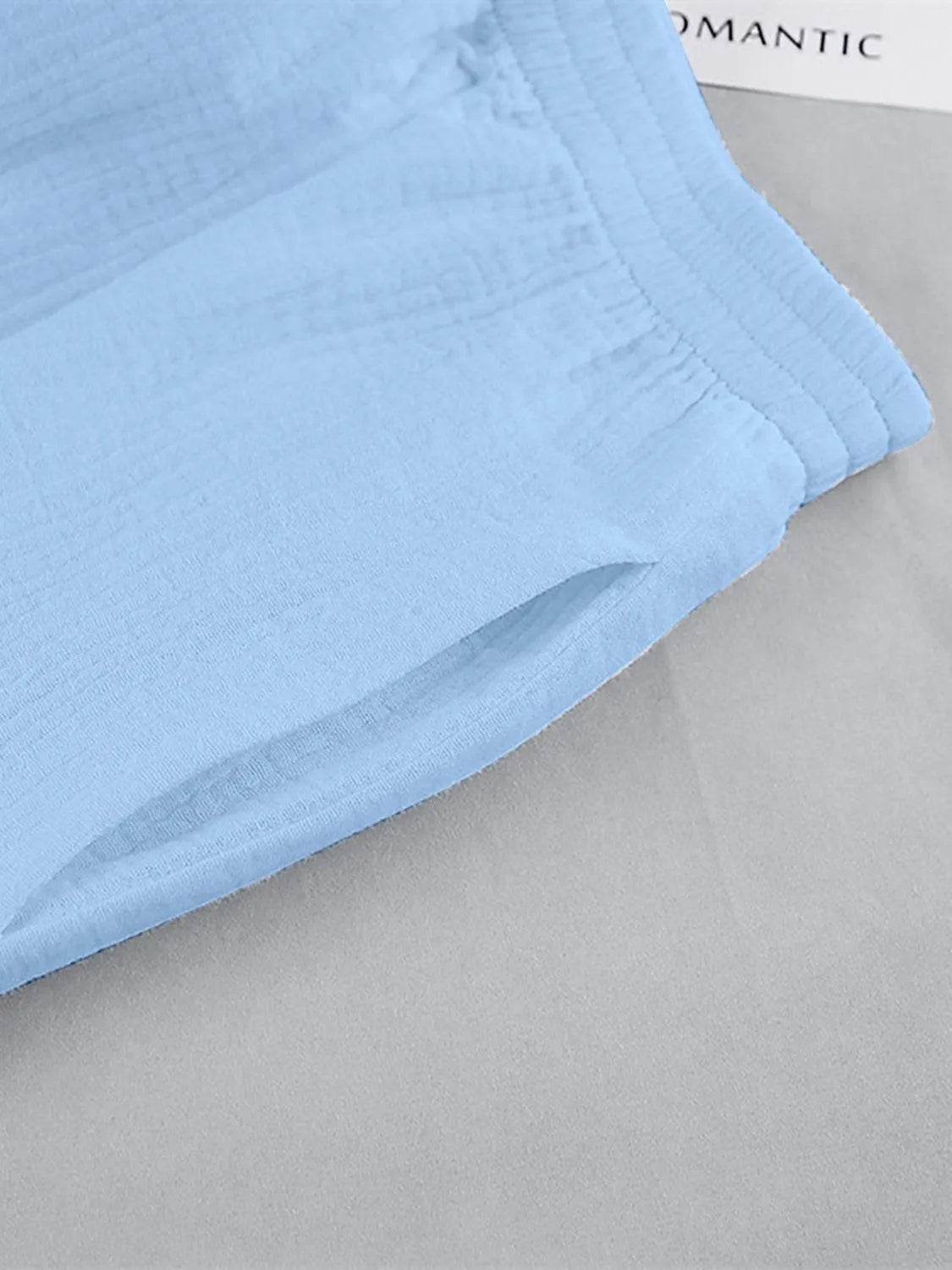 Texture Button Up Long Sleeve Shirt and Pants Set - Bona Fide Fashion