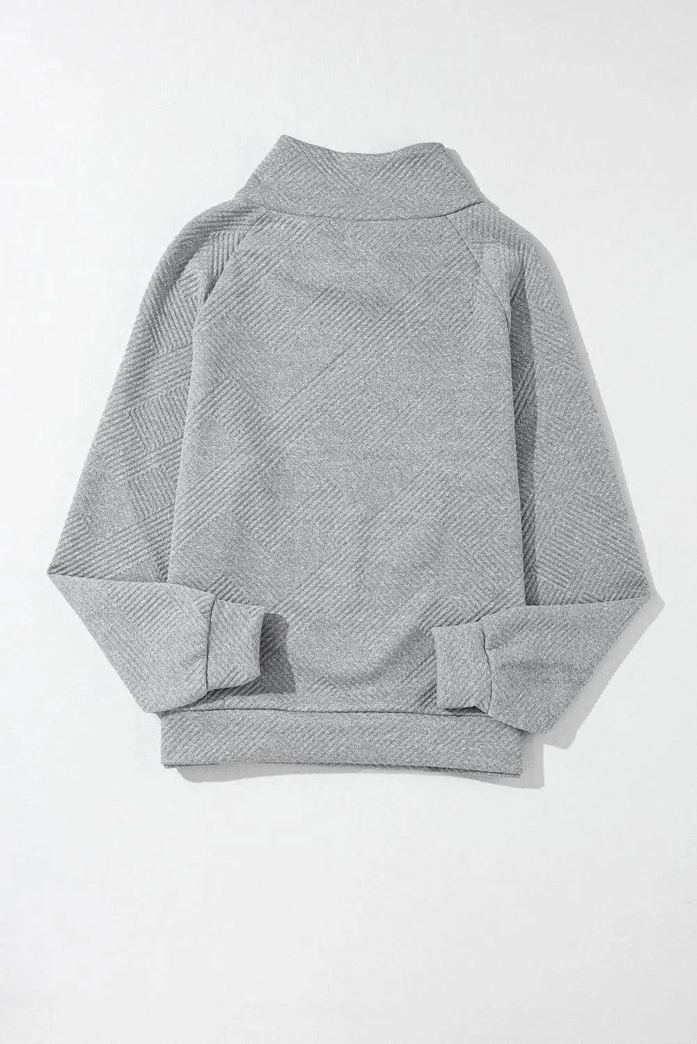 Textured Turtleneck Long Sleeve Sweatshirt - Bona Fide Fashion
