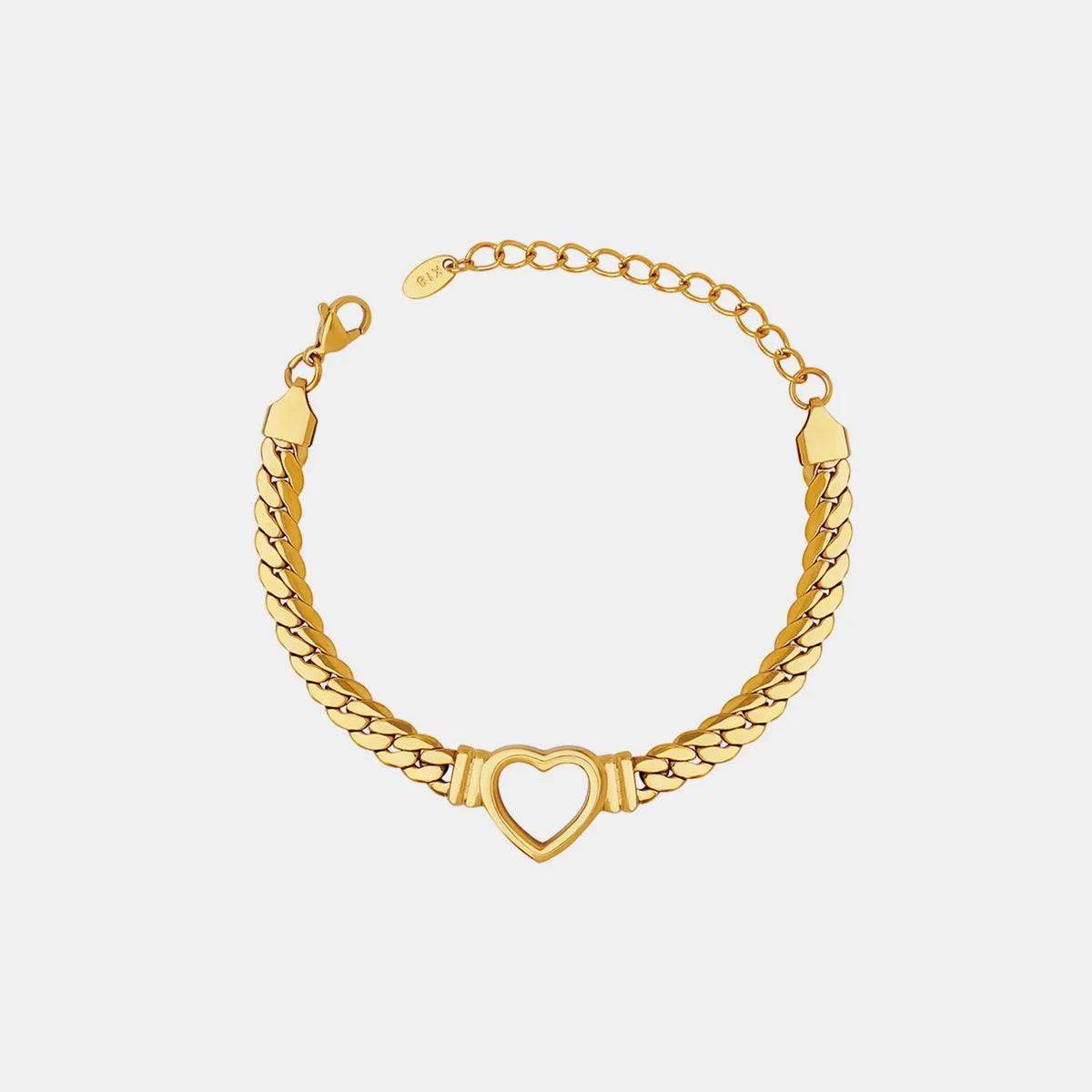 Titanium Steel Cutout Heart Bracelet - Bona Fide Fashion