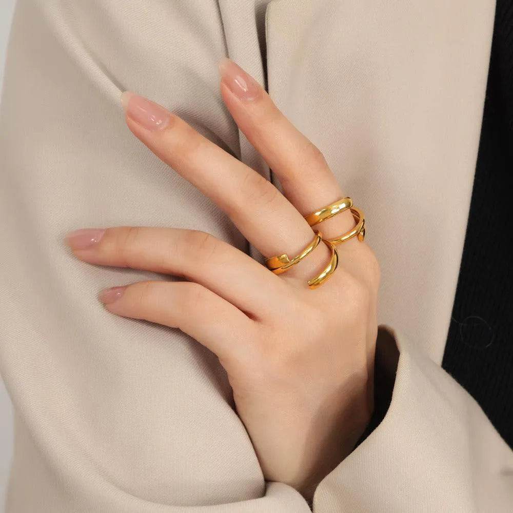 Titanium Steel Layered Wrap Ring - Bona Fide Fashion