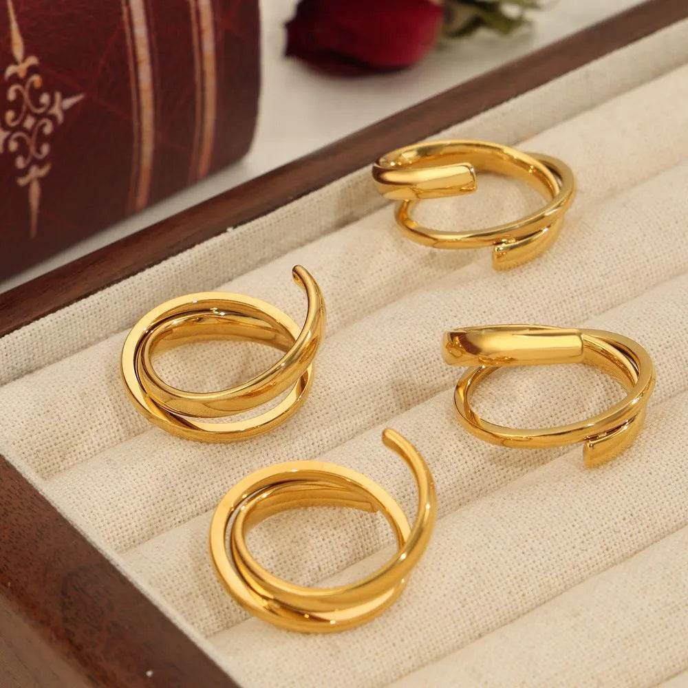 Titanium Steel Layered Wrap Ring - Bona Fide Fashion