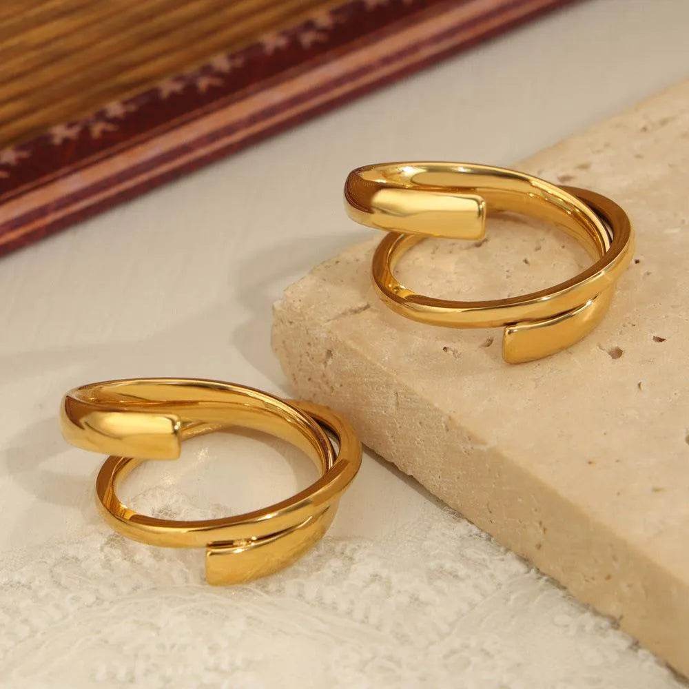 Titanium Steel Layered Wrap Ring - Bona Fide Fashion