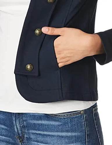 Tommy Hilfiger Women's Casual Band Jacket, Fall Fashion, Sky CAPT, Large - Bona Fide Fashion