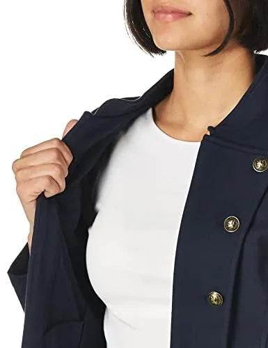 Tommy Hilfiger Women's Casual Band Jacket, Fall Fashion, Sky CAPT, Large - Bona Fide Fashion