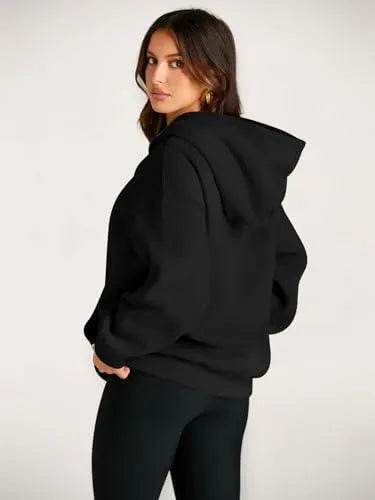Trendy Queen Oversized Hoodies for Women Fall Clothes 2023 Cute Sweatshirts Fleece Long Sleeve T Shirts Sweaters Loose Fit Tops Casual Pullover Fashion Winter Y2k Tops Black - Bona Fide Fashion