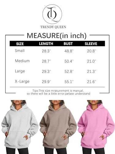 Trendy Queen Womens Fall Clothes 2023 Oversized Hoodies Cute Sweatshirts Fleece Jackets Long Sleeve Sweaters Loose Casual Pullover Winter Y2k Clothes Teen Girls - Bona Fide Fashion