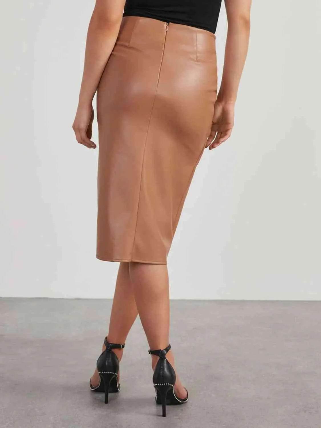 Twist Detail High Waist Skirt - Bona Fide Fashion