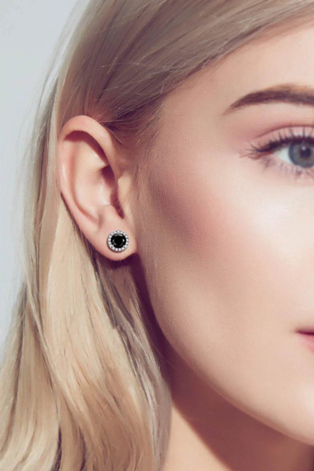 Two-Tone 4-Prong Moissanite Stud Earrings - Bona Fide Fashion