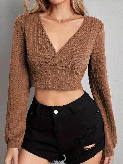 V Neck Crop Top - Bona Fide Fashion