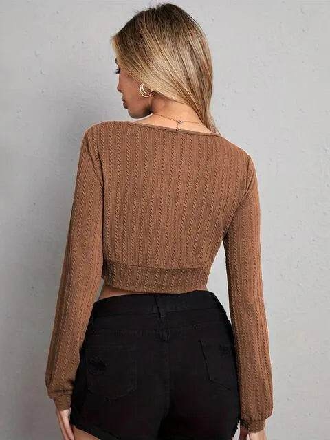 V Neck Crop Top - Bona Fide Fashion