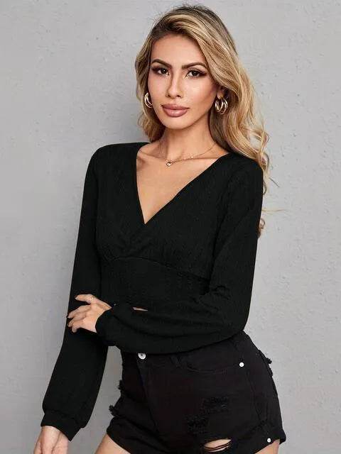 V Neck Crop Top - Bona Fide Fashion