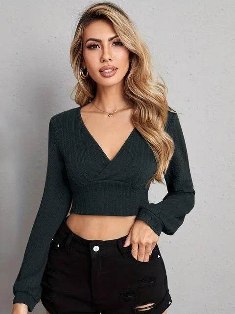 V Neck Crop Top - Bona Fide Fashion