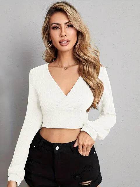 V Neck Crop Top - Bona Fide Fashion