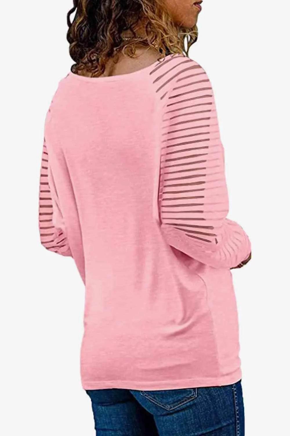 V-Neck Long Raglan Sleeve Top - Bona Fide Fashion