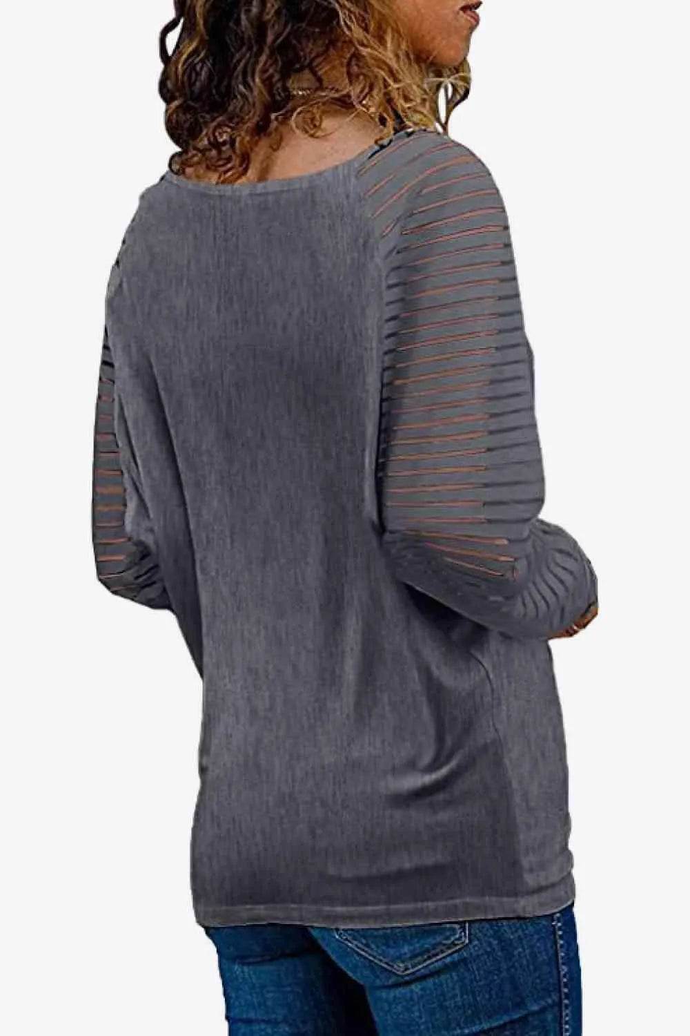 V-Neck Long Raglan Sleeve Top - Bona Fide Fashion