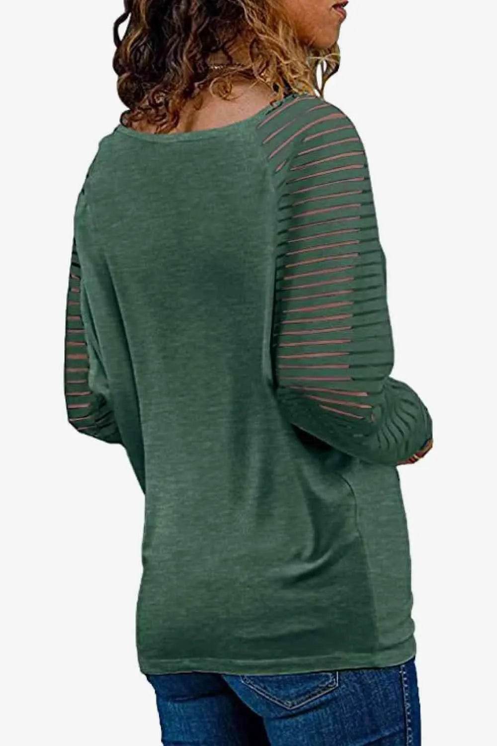V-Neck Long Raglan Sleeve Top - Bona Fide Fashion