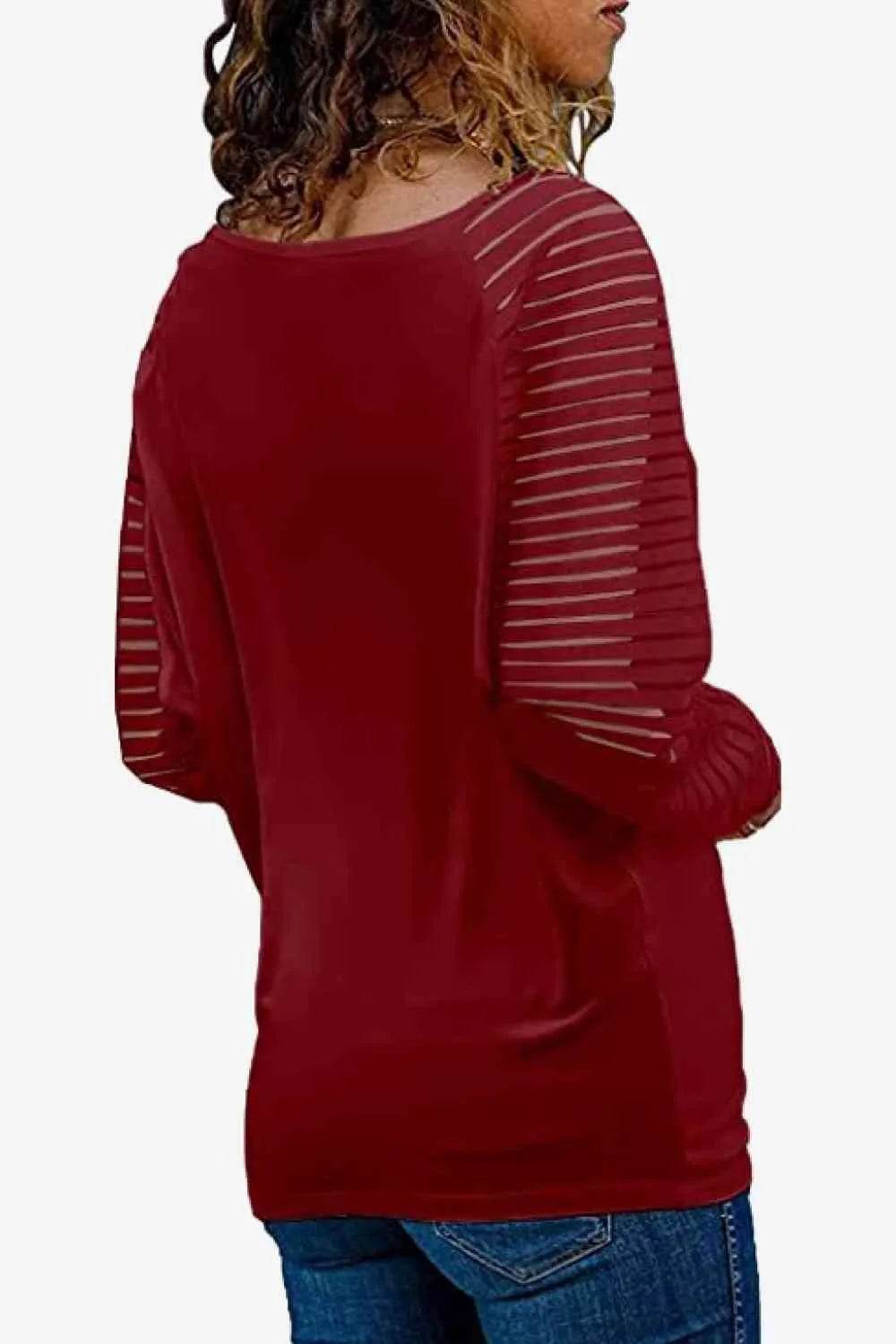 V-Neck Long Raglan Sleeve Top - Bona Fide Fashion