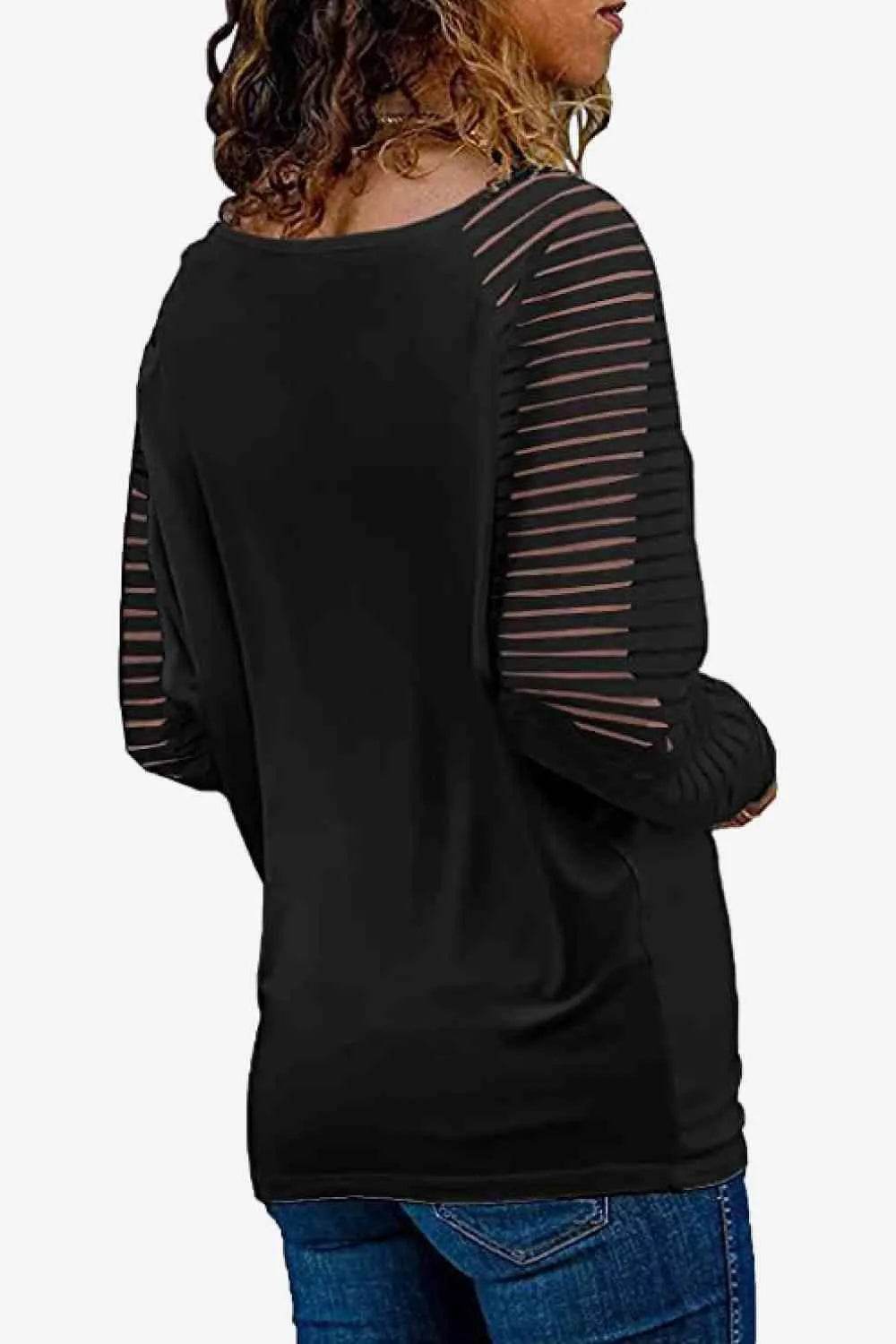 V-Neck Long Raglan Sleeve Top - Bona Fide Fashion