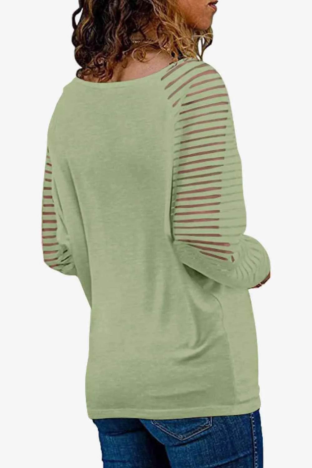 V-Neck Long Raglan Sleeve Top - Bona Fide Fashion