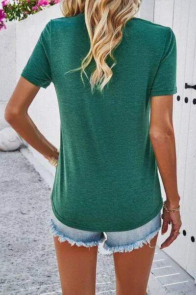 V-Neck Short Sleeve T-Shirt - Bona Fide Fashion