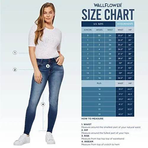 WallFlower Women's Luscious Curvy Bootcut Mid-Rise Insta Stretch Juniors Jeans (Standard and Plus), Jenna, 7 - Bona Fide Fashion