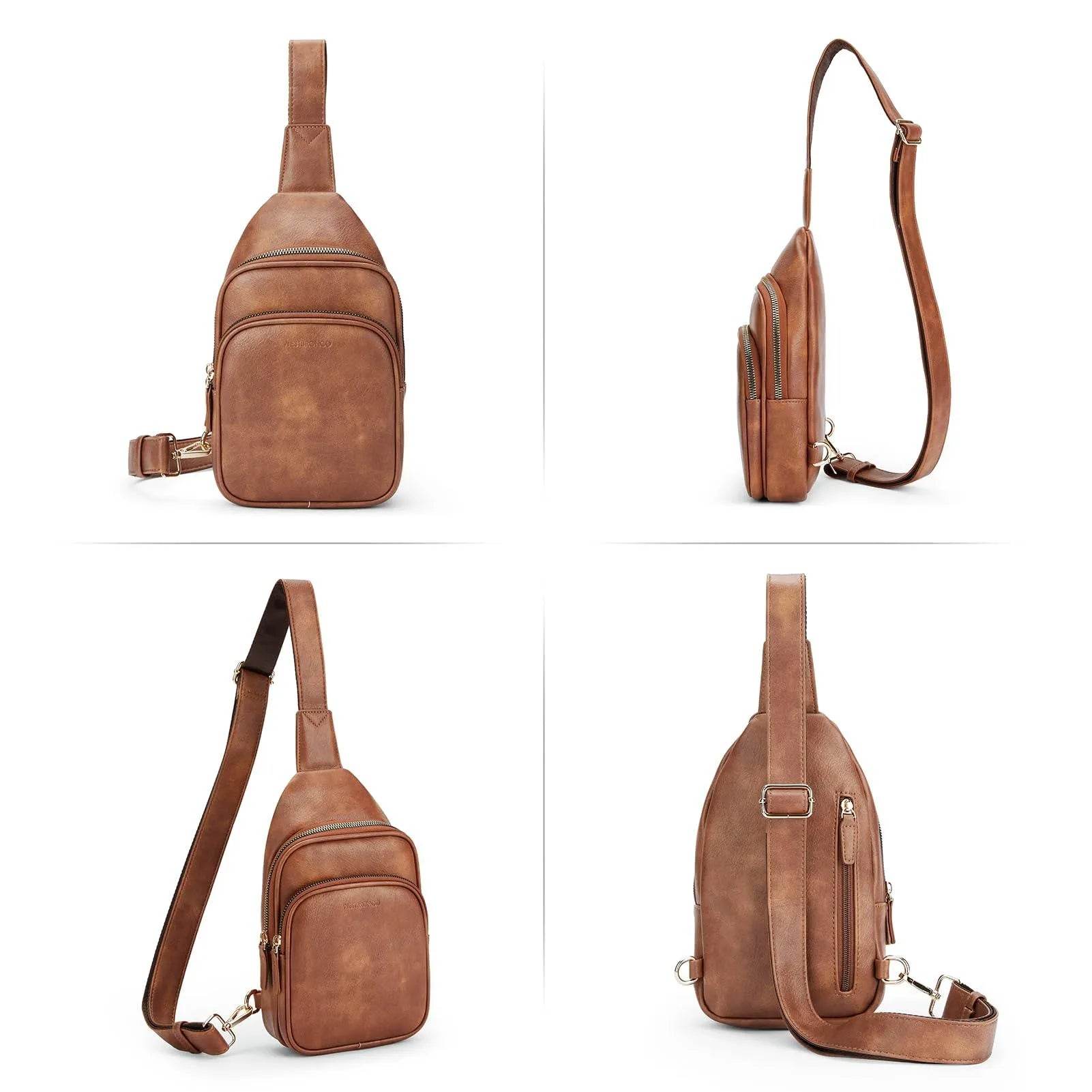 WESTBRONCO Sling Bag Small Crossbody Bags for Women Vegan Leather Fanny Pack Chest Bags for Travel Casual - Bona Fide Fashion