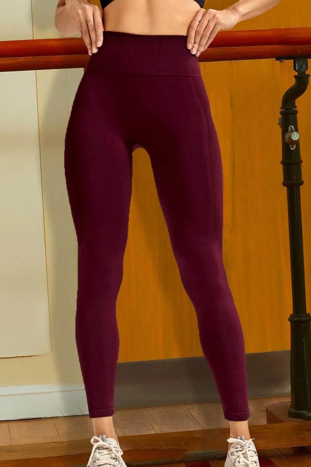 Wide Waistband Active Leggings - Bona Fide Fashion