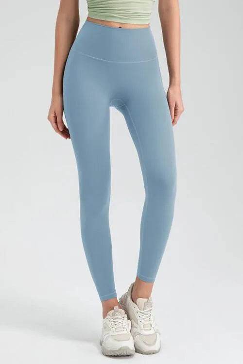 Wide Waistband High Waist Active Leggings - Bona Fide Fashion