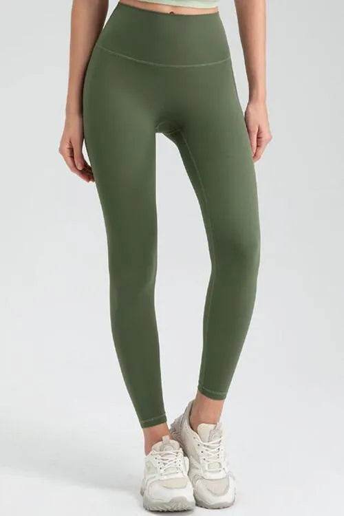 Wide Waistband High Waist Active Leggings - Bona Fide Fashion