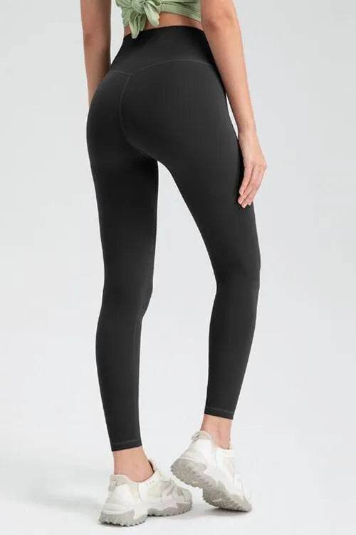 Wide Waistband High Waist Active Leggings - Bona Fide Fashion