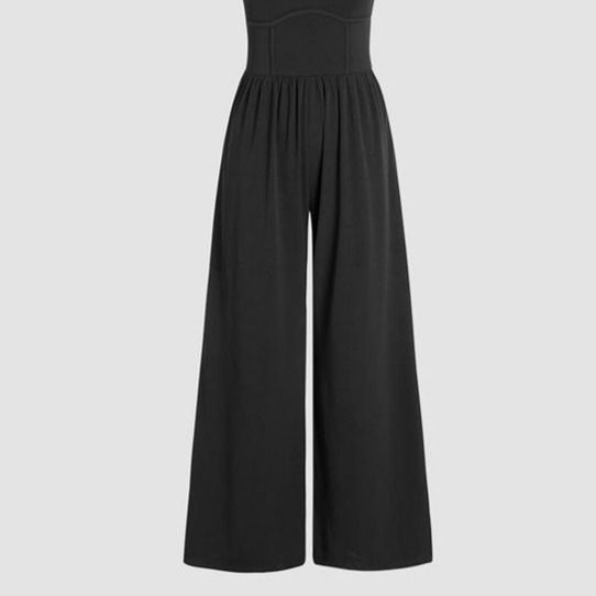 Solid Color Sleeveless Long Pants Jumpsuit HEL2H8CTZU