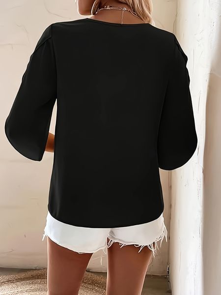 Elegant Casual Petal Half Sleeved Shirt HELERVUXQB