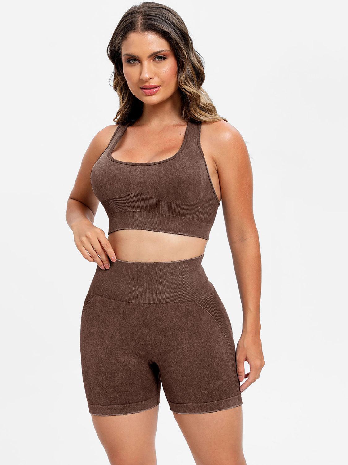 Scoop Neck Wide Strap Top and Shorts Active Set - Bona Fide Fashion