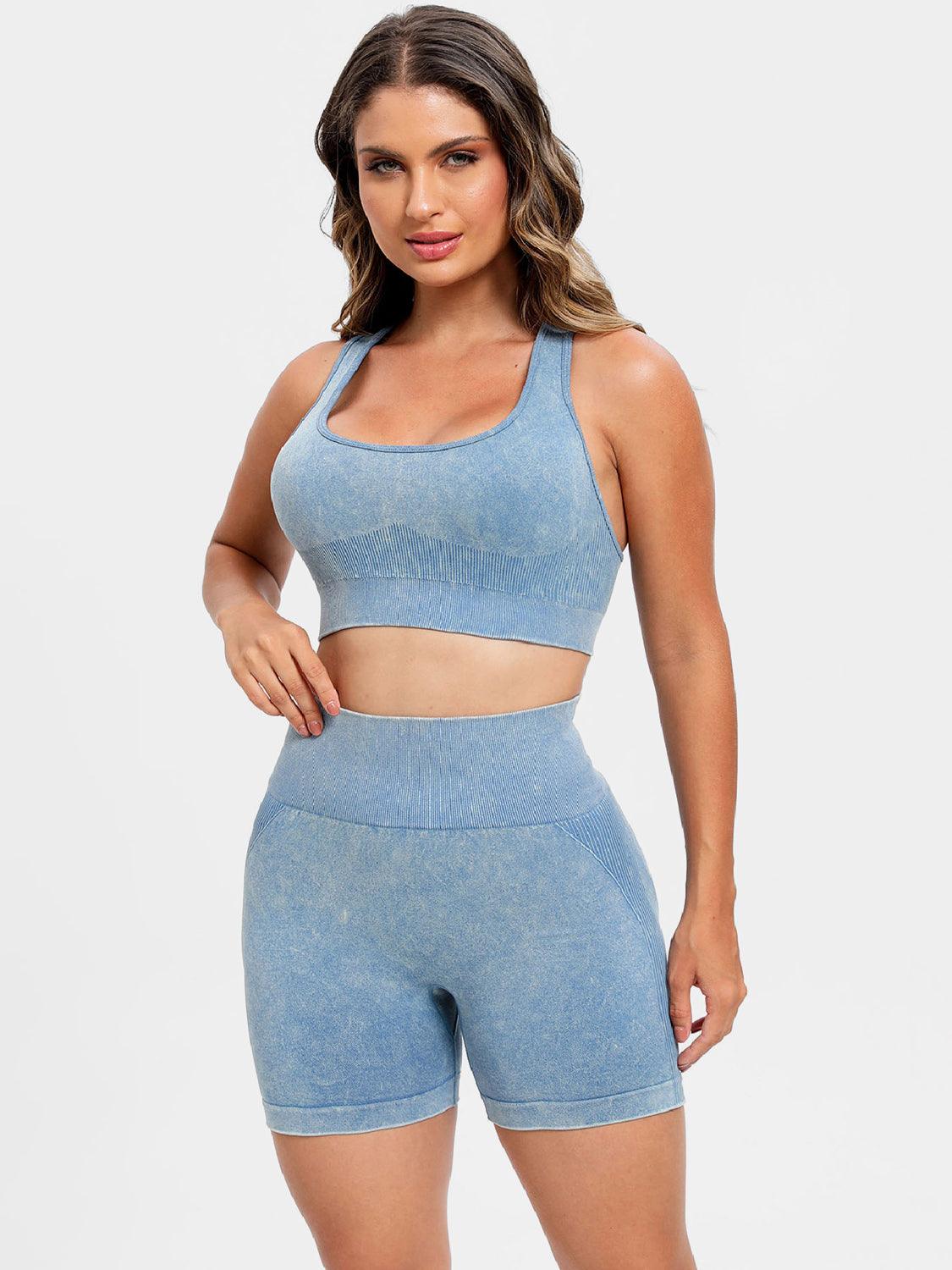 Scoop Neck Wide Strap Top and Shorts Active Set - Bona Fide Fashion