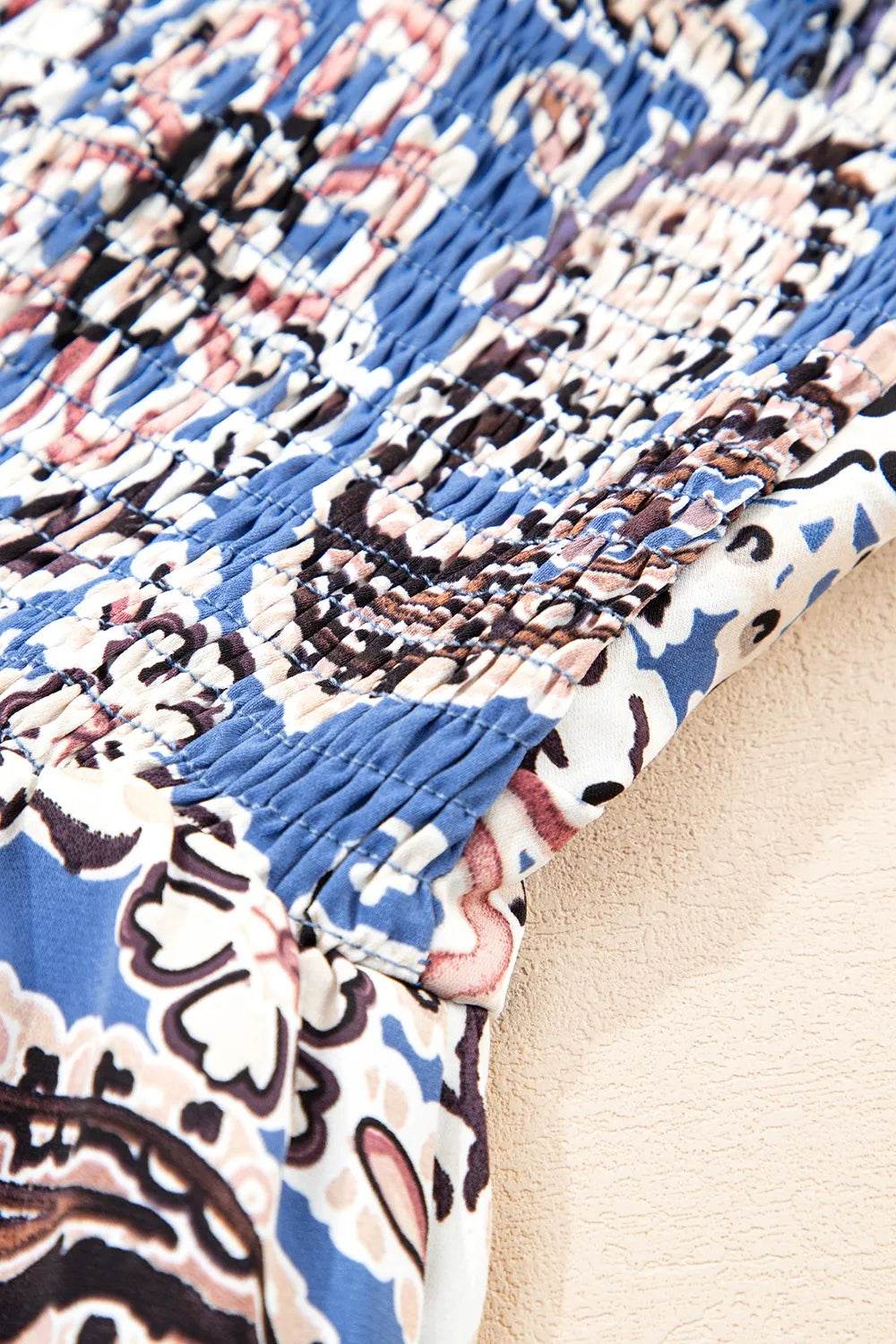 Paisley Print Twist Detail Smocked Back Spaghetti Straps Dress - Bona Fide Fashion