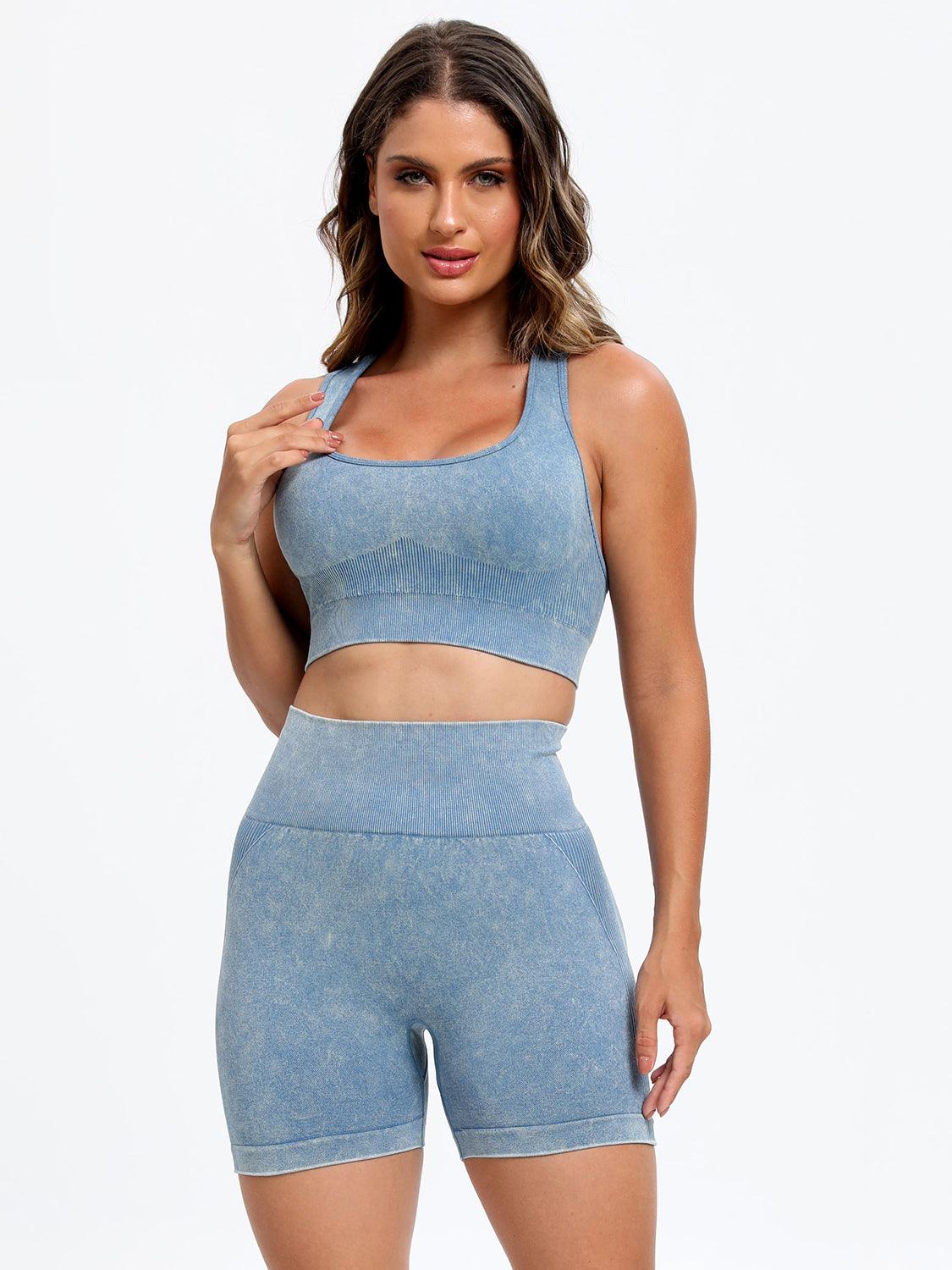 Scoop Neck Wide Strap Top and Shorts Active Set - Bona Fide Fashion