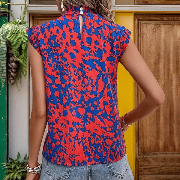 Women's Printed Sleeveless Shirt HELBMFQK98