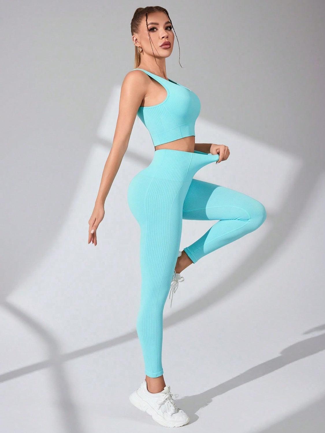 Scoop Neck Wide Strap Top and Pants Active Set - Bona Fide Fashion