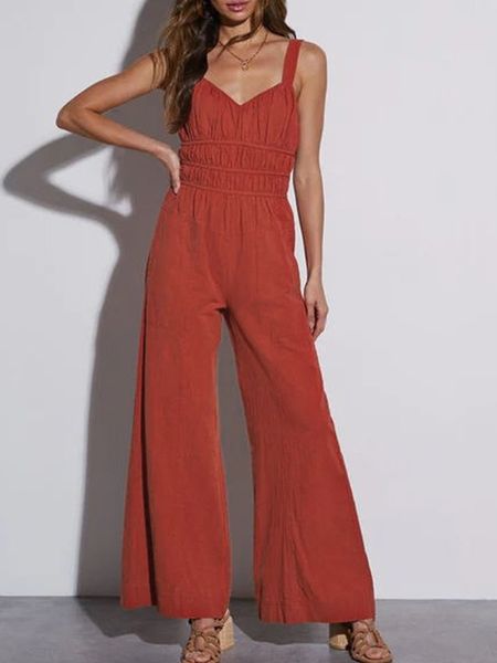 Fashionable Solid Color Sleeveless Jumpsuits with Pockets HEHEQZ9R3H