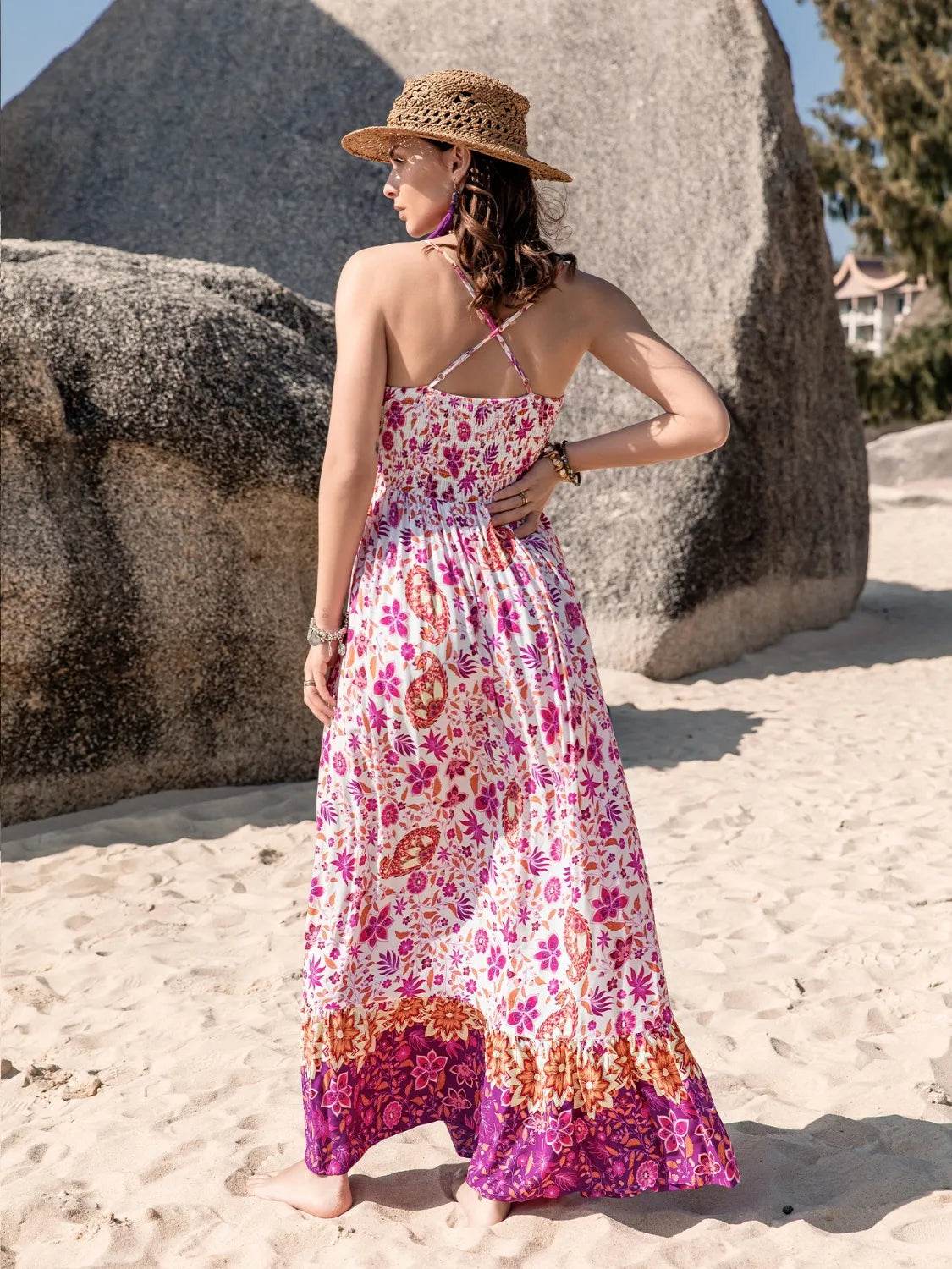 Printed Scoop Neck Cami Dress - Bona Fide Fashion